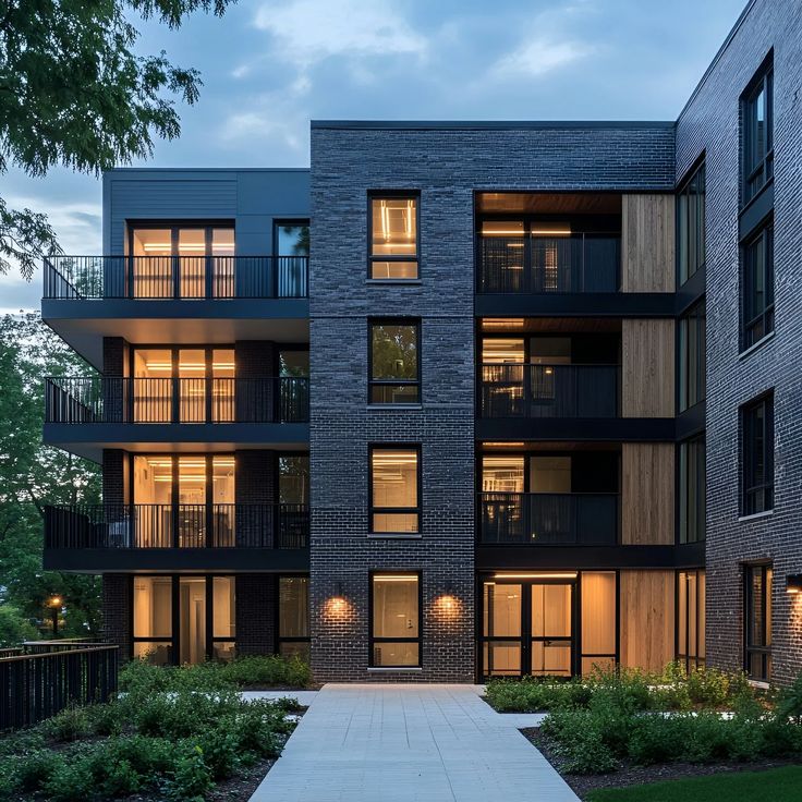 Modern Apartment with Brick and Wood Finishes - Apartamento Moderno con Ladrillo y Madera
